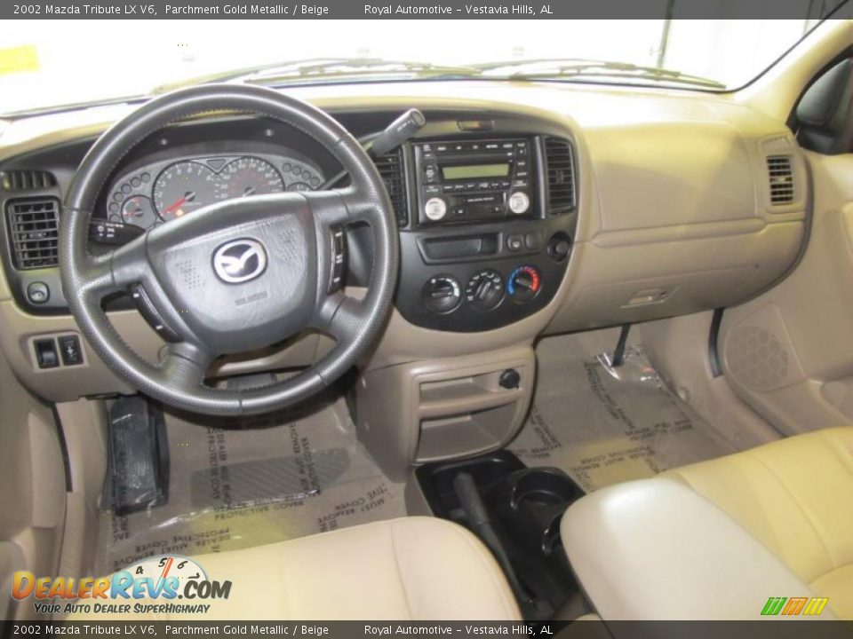2002 Mazda Tribute LX V6 Parchment Gold Metallic / Beige Photo #13