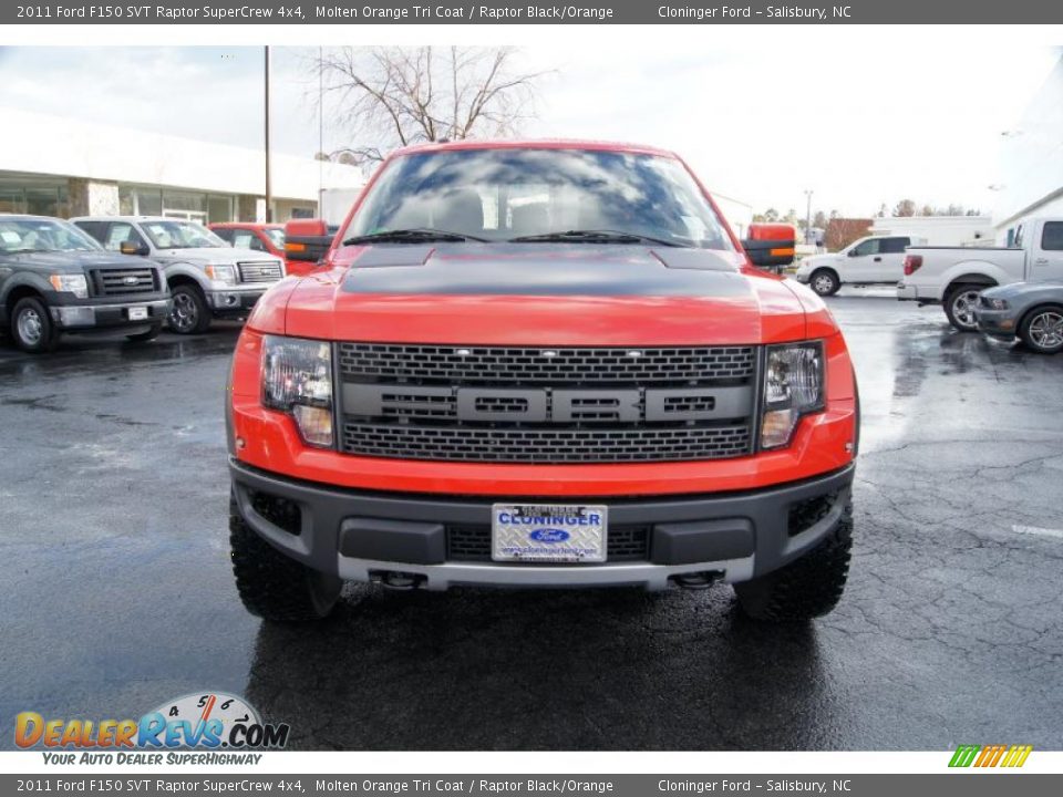 2011 Ford F150 SVT Raptor SuperCrew 4x4 Molten Orange Tri Coat / Raptor Black/Orange Photo #5