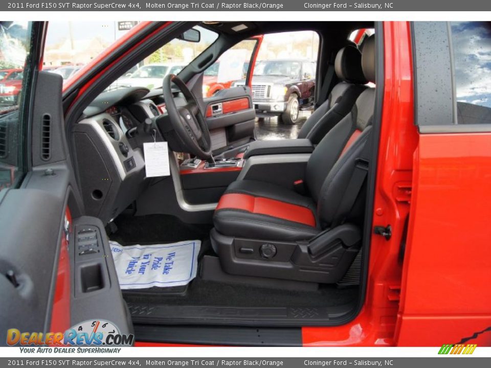 Raptor Black/Orange Interior - 2011 Ford F150 SVT Raptor SuperCrew 4x4 Photo #7