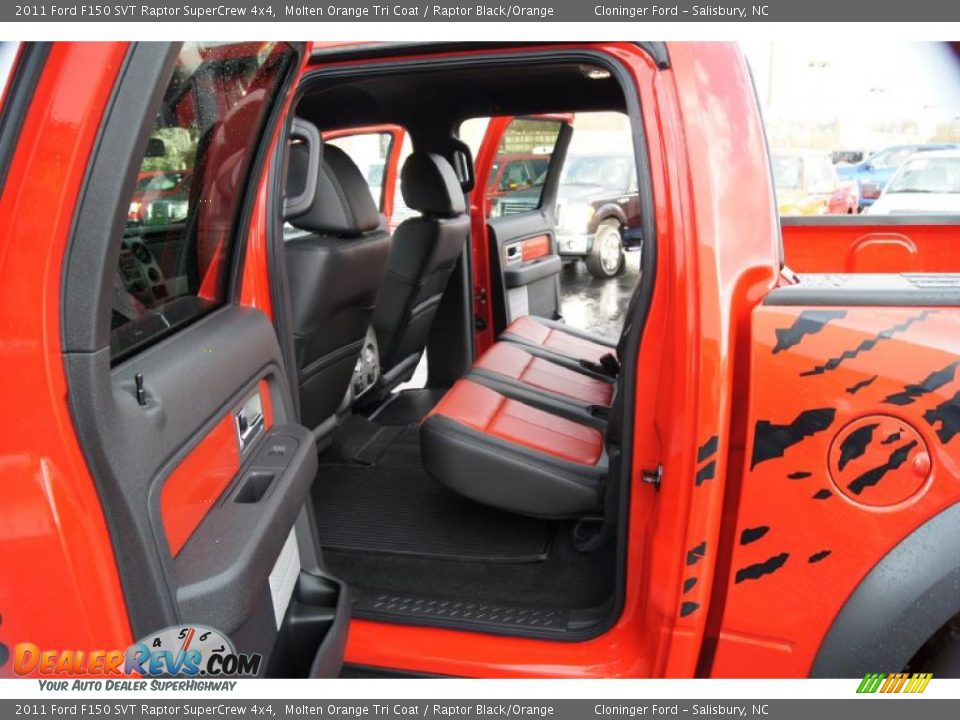 Raptor Black/Orange Interior - 2011 Ford F150 SVT Raptor SuperCrew 4x4 Photo #8