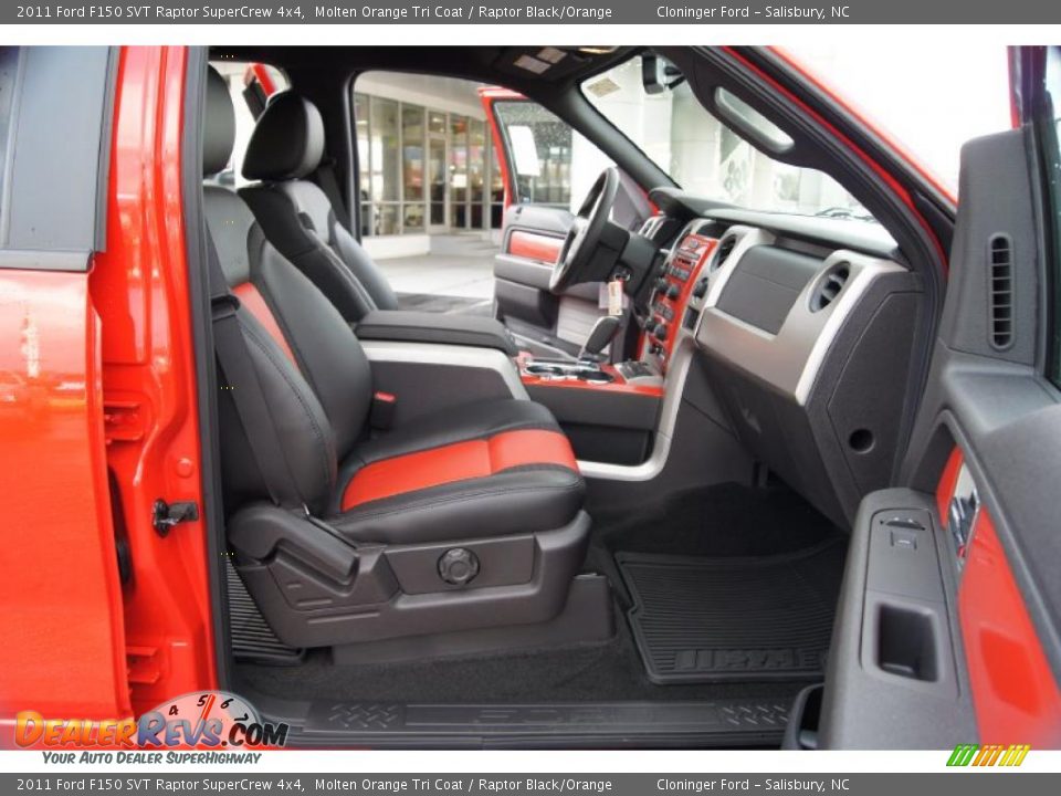 Raptor Black/Orange Interior - 2011 Ford F150 SVT Raptor SuperCrew 4x4 Photo #10