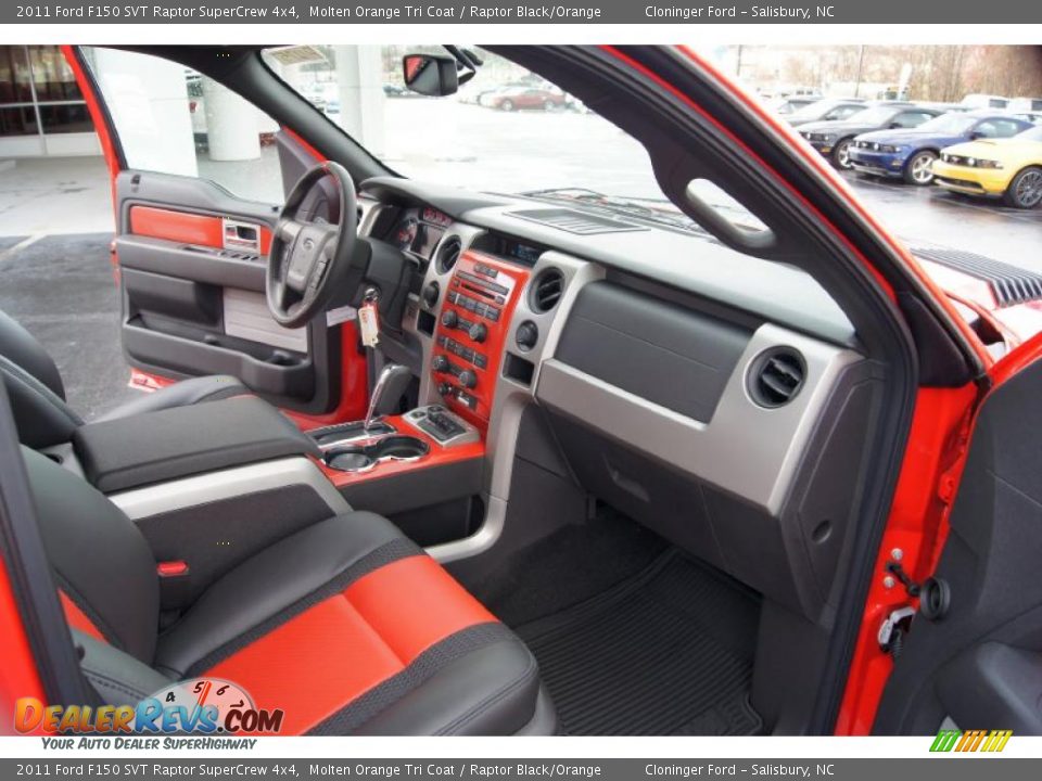 Raptor Black/Orange Interior - 2011 Ford F150 SVT Raptor SuperCrew 4x4 Photo #11