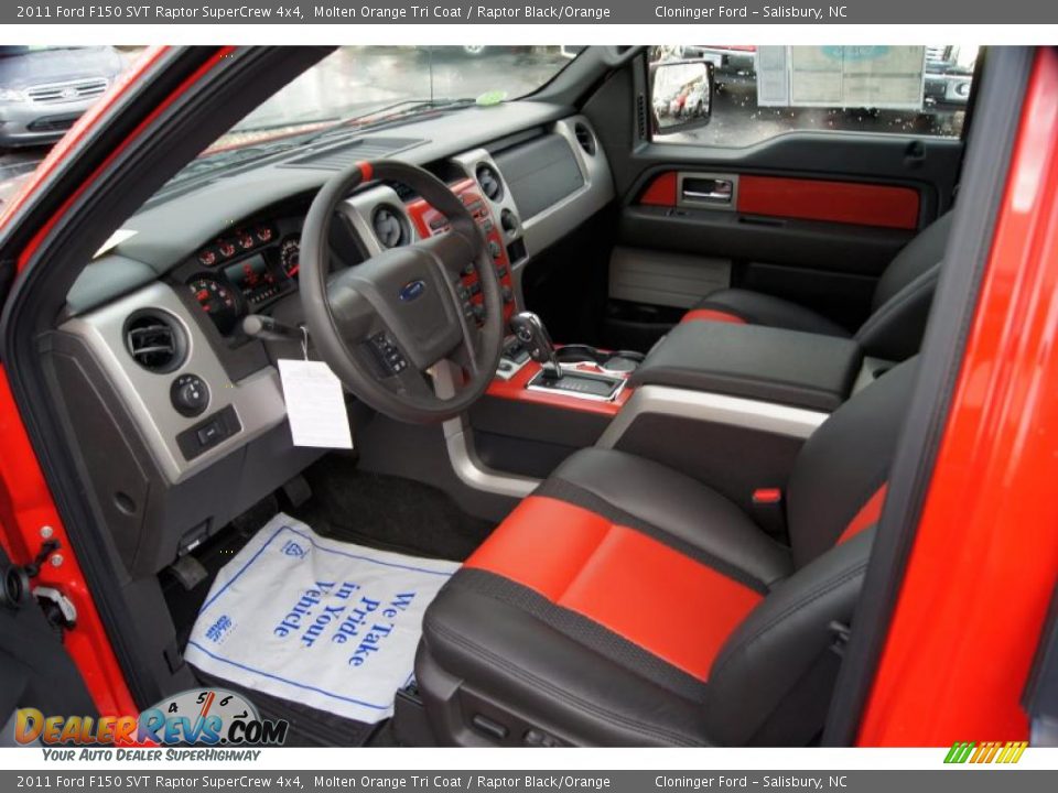 Raptor Black/Orange Interior - 2011 Ford F150 SVT Raptor SuperCrew 4x4 Photo #24