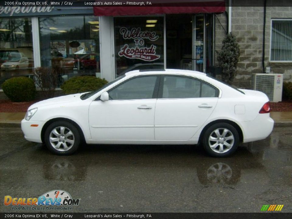 2006 Kia Optima EX V6 White / Gray Photo #2