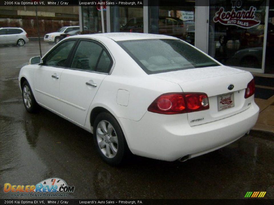 2006 Kia Optima EX V6 White / Gray Photo #3