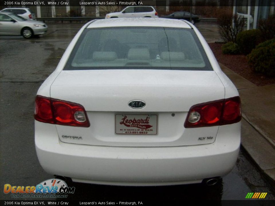 2006 Kia Optima EX V6 White / Gray Photo #4