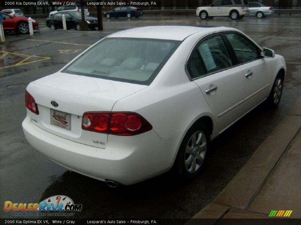 2006 Kia Optima EX V6 White / Gray Photo #5