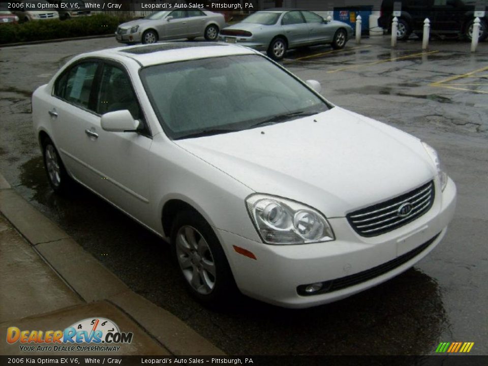 2006 Kia Optima EX V6 White / Gray Photo #6