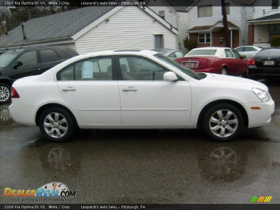 2006 Kia Optima EX V6 White / Gray Photo #9