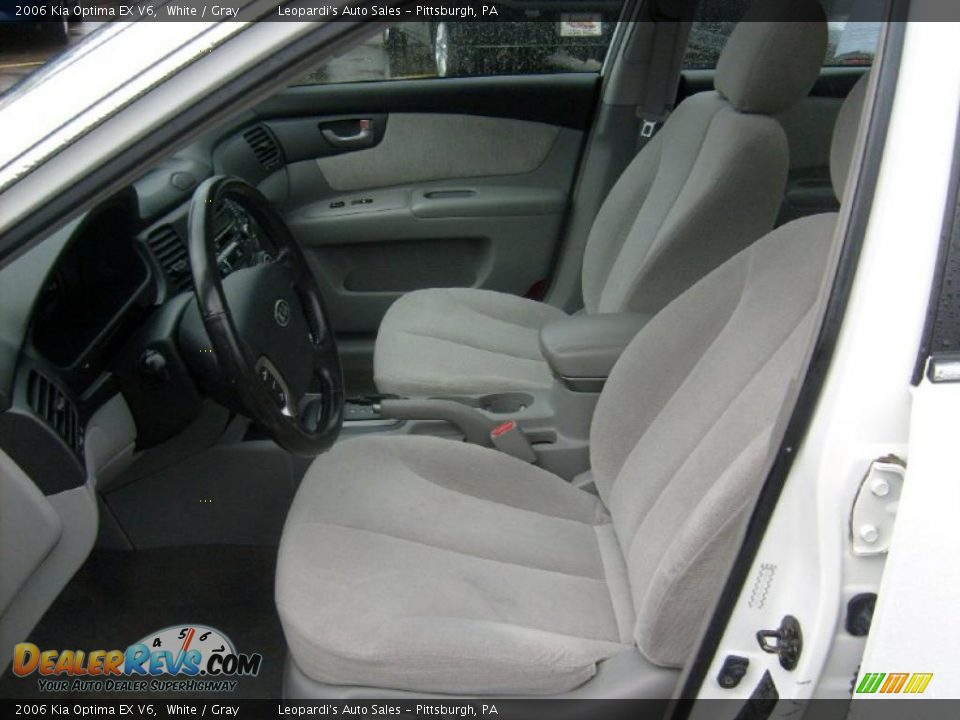 2006 Kia Optima EX V6 White / Gray Photo #10