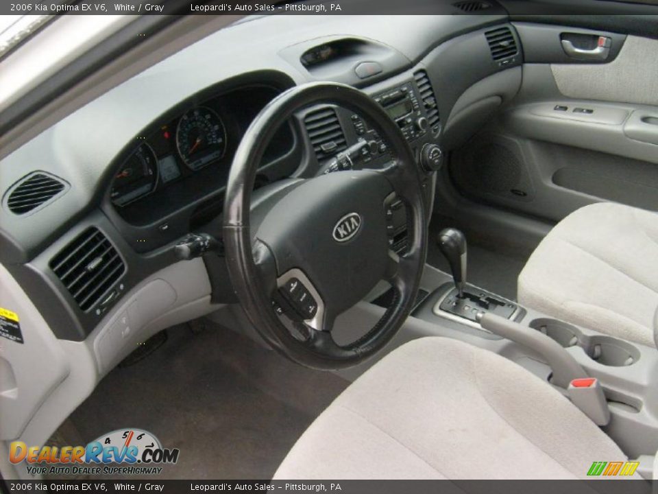 2006 Kia Optima EX V6 White / Gray Photo #11