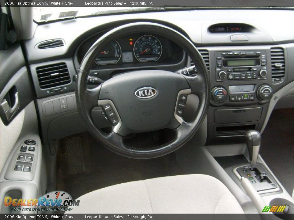 2006 Kia Optima EX V6 White / Gray Photo #15