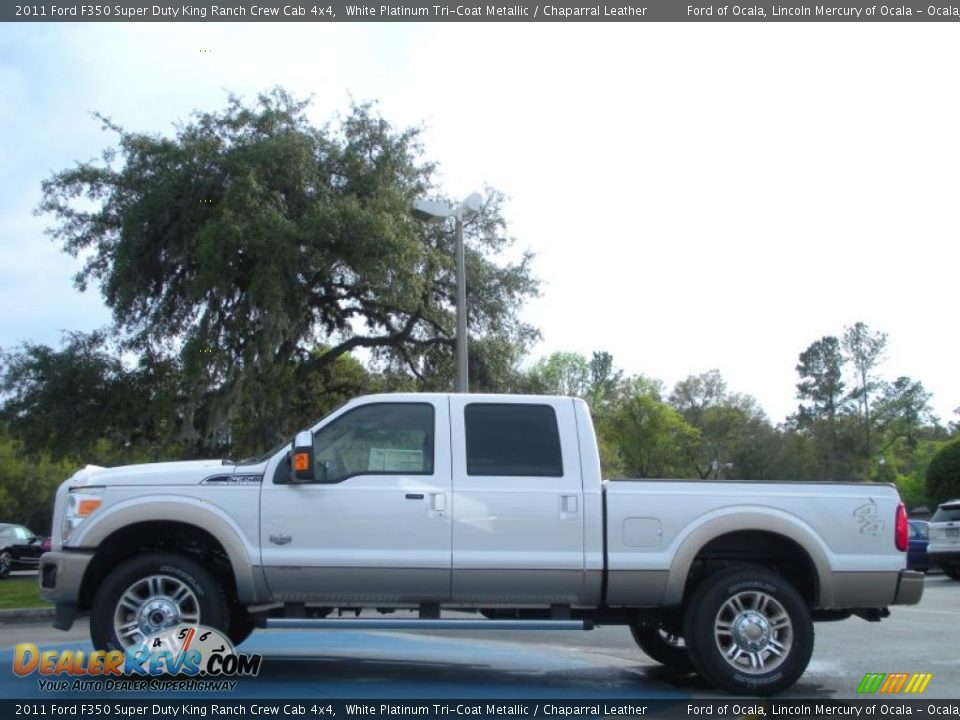 White Platinum Tri-Coat Metallic 2011 Ford F350 Super Duty King Ranch Crew Cab 4x4 Photo #2