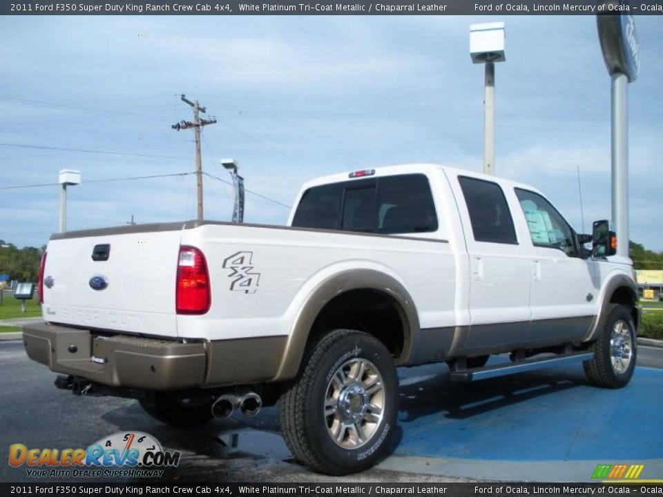 White Platinum Tri-Coat Metallic 2011 Ford F350 Super Duty King Ranch Crew Cab 4x4 Photo #3