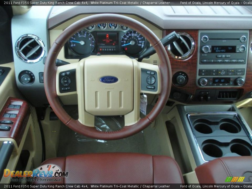 2011 Ford F350 Super Duty King Ranch Crew Cab 4x4 White Platinum Tri-Coat Metallic / Chaparral Leather Photo #8
