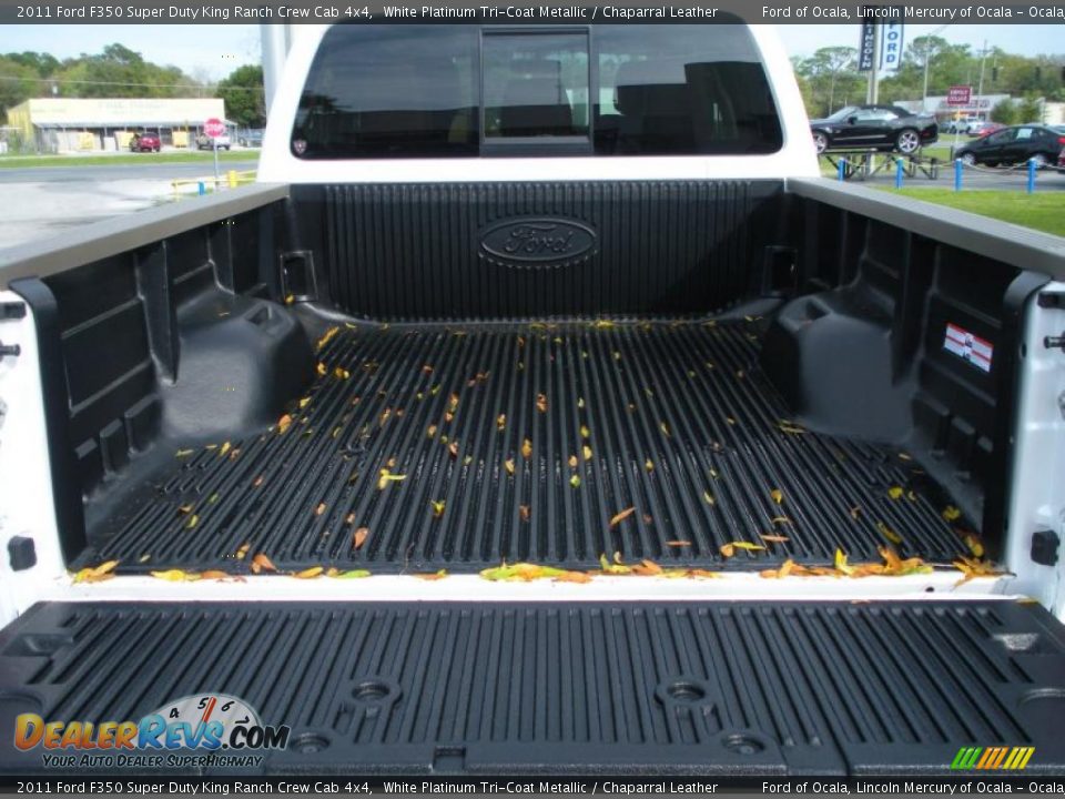 2011 Ford F350 Super Duty King Ranch Crew Cab 4x4 White Platinum Tri-Coat Metallic / Chaparral Leather Photo #11