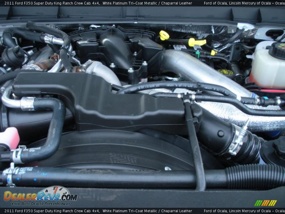 2011 Ford F350 Super Duty King Ranch Crew Cab 4x4 White Platinum Tri-Coat Metallic / Chaparral Leather Photo #12