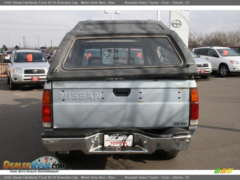 1992 Nissan Hardbody Truck SE V6 Extended Cab Winter Silver Blue / Blue Photo #3