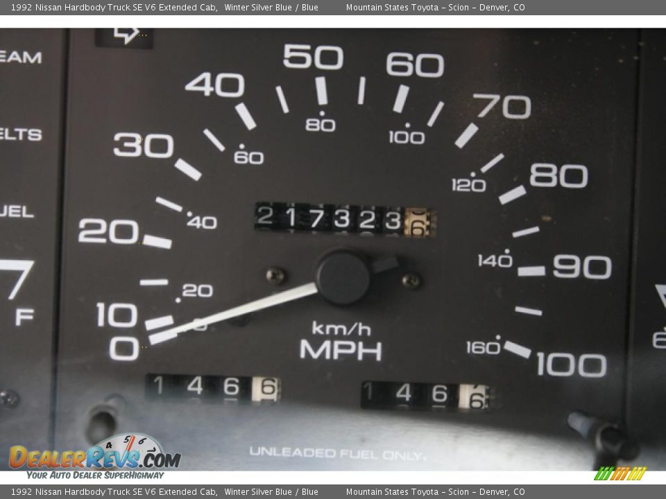 1992 Nissan Hardbody Truck SE V6 Extended Cab Winter Silver Blue / Blue Photo #7