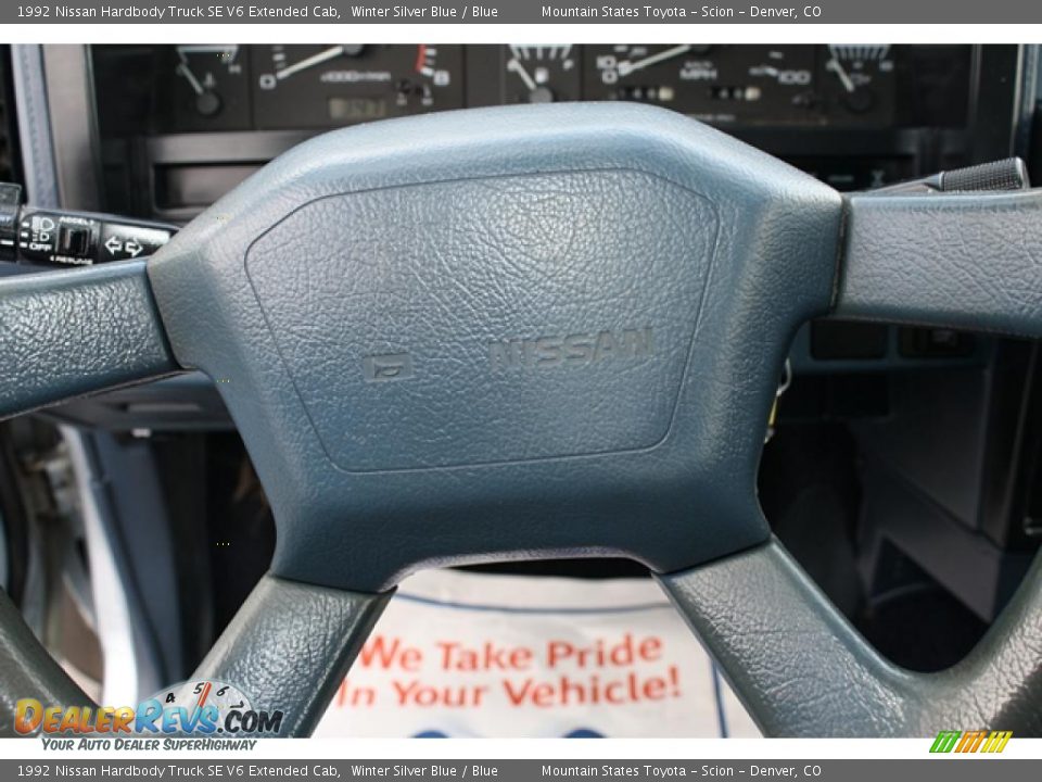 1992 Nissan Hardbody Truck SE V6 Extended Cab Winter Silver Blue / Blue Photo #15