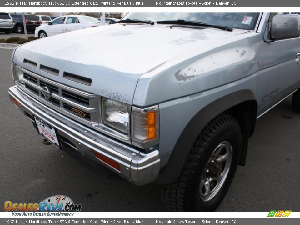 1992 Nissan Hardbody Truck SE V6 Extended Cab Winter Silver Blue / Blue Photo #27