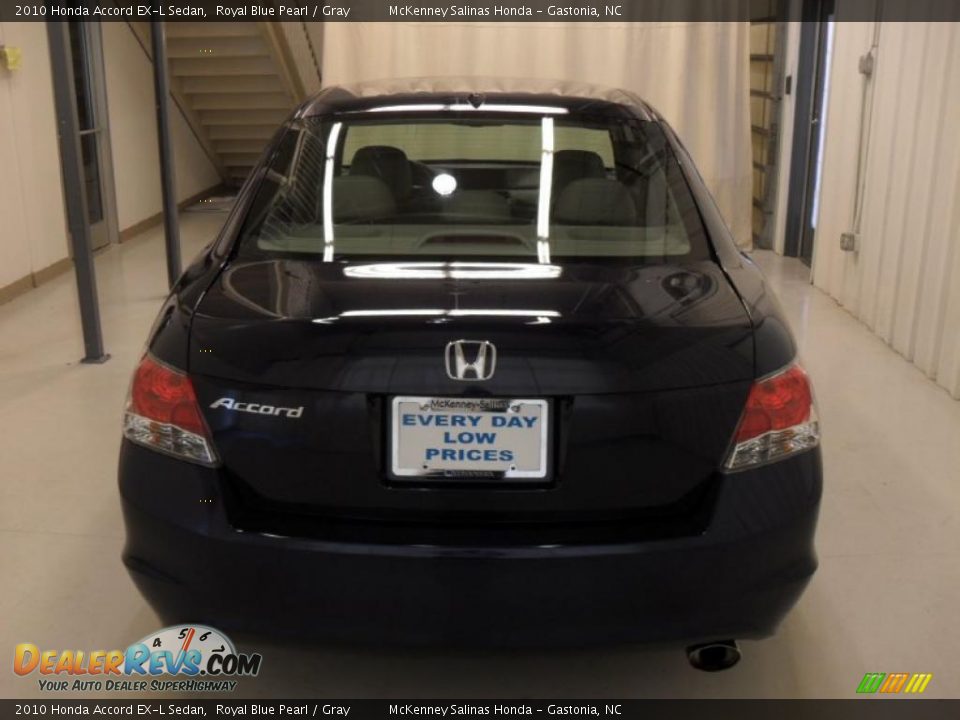 2010 Honda Accord EX-L Sedan Royal Blue Pearl / Gray Photo #3