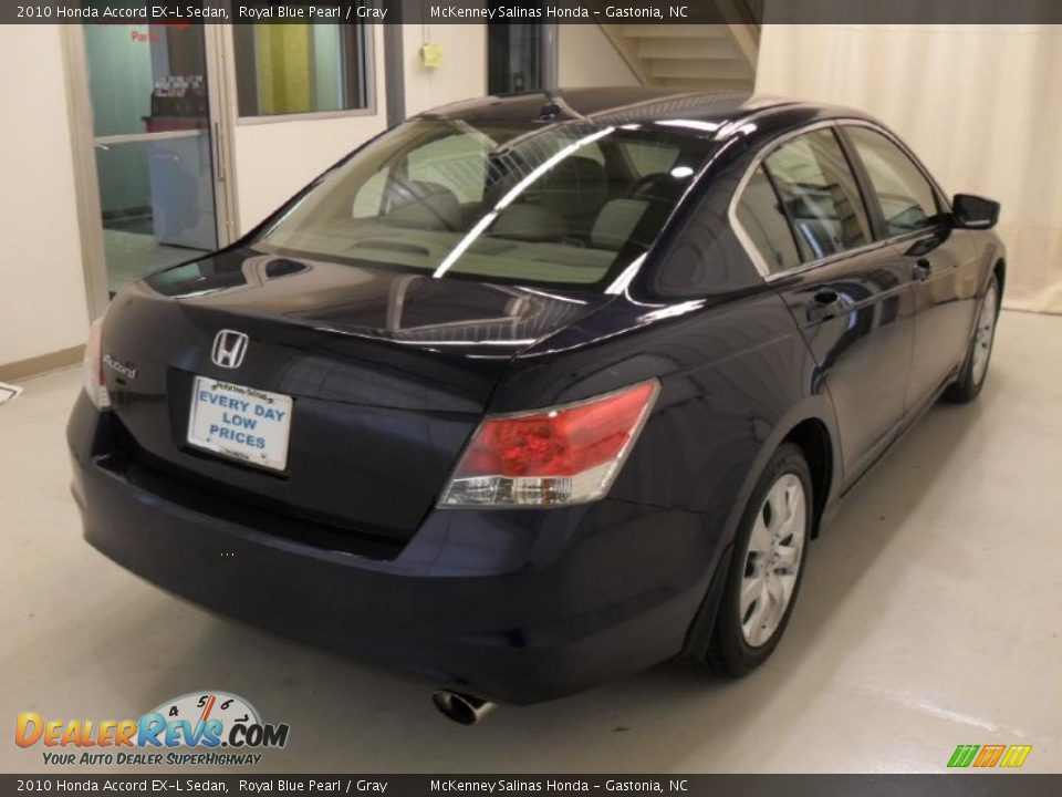 2010 Honda Accord EX-L Sedan Royal Blue Pearl / Gray Photo #4