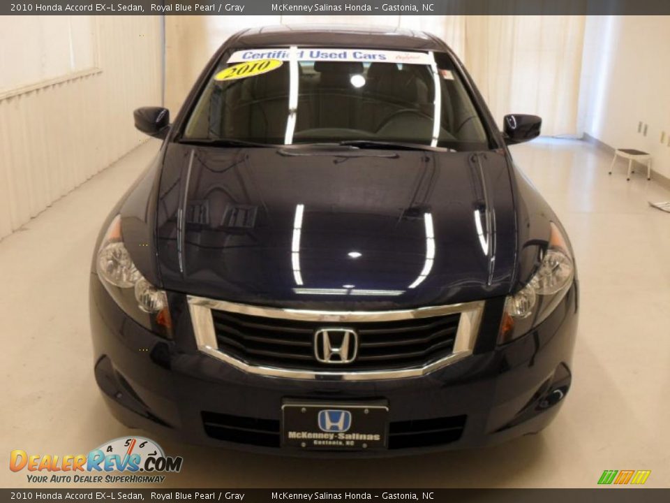 2010 Honda Accord EX-L Sedan Royal Blue Pearl / Gray Photo #6