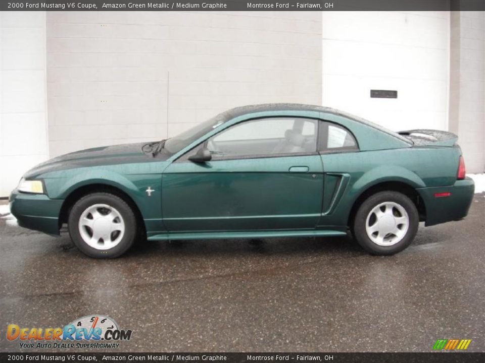 Amazon Green Metallic 2000 Ford Mustang V6 Coupe Photo #3