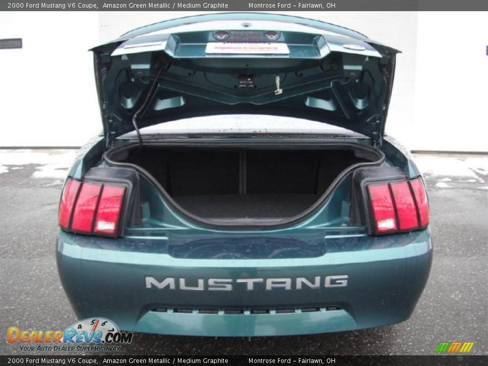 2000 Ford Mustang V6 Coupe Amazon Green Metallic / Medium Graphite Photo #9