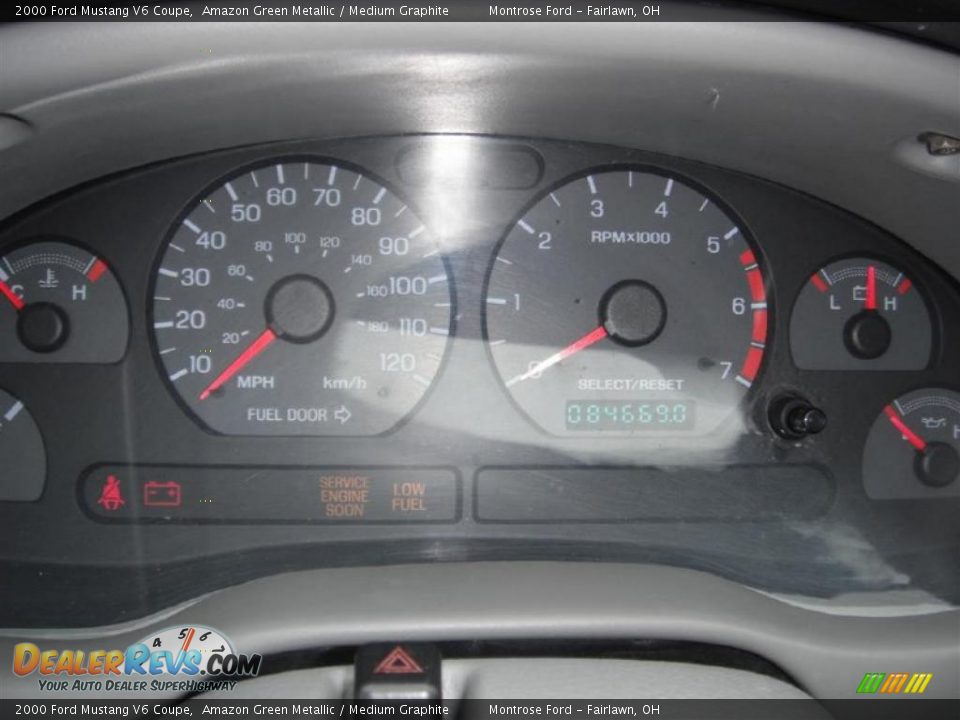 2000 Ford Mustang V6 Coupe Gauges Photo #16