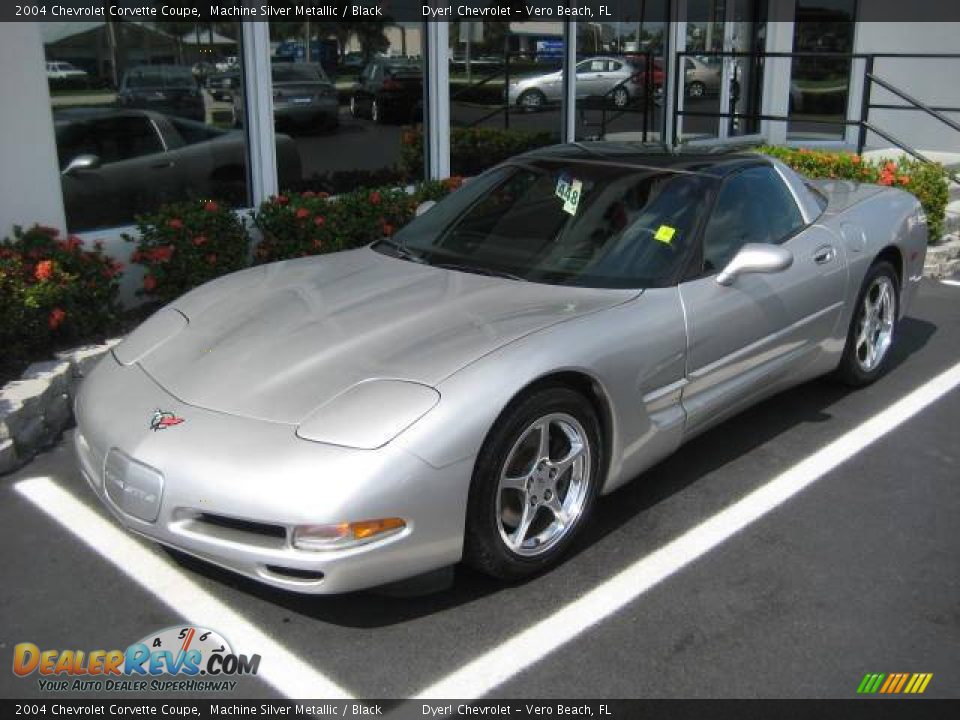 2004 Chevrolet Corvette Coupe Machine Silver Metallic / Black Photo #1