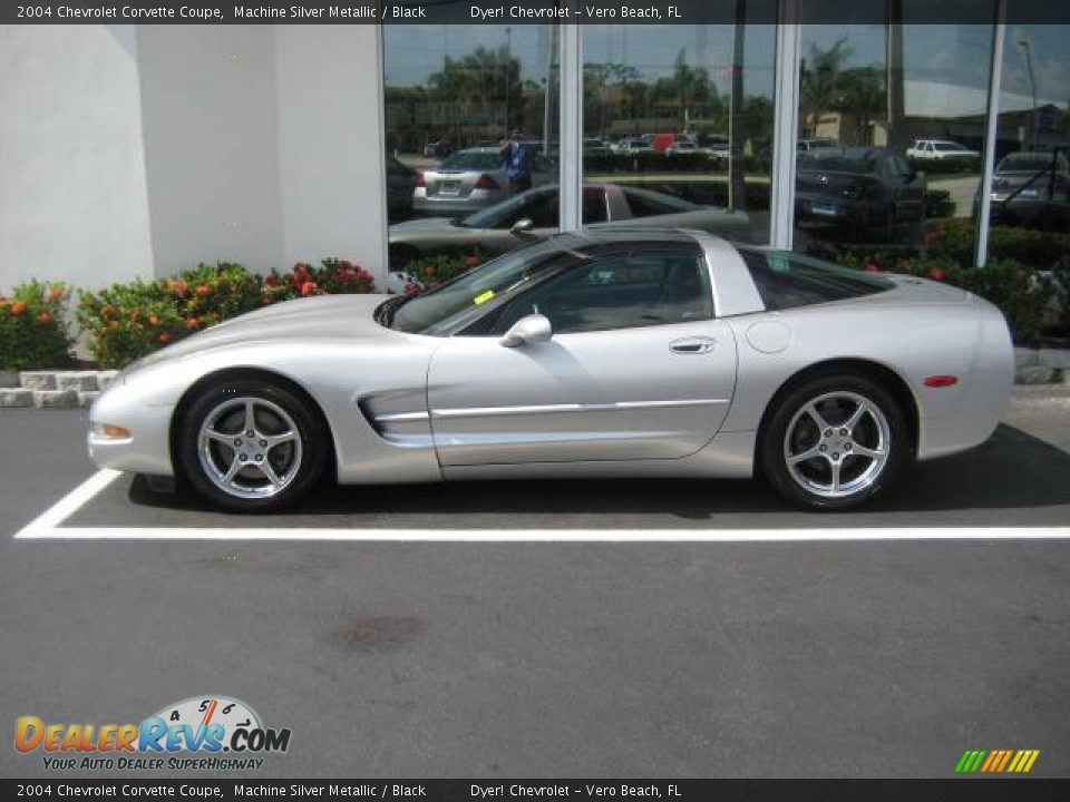 2004 Chevrolet Corvette Coupe Machine Silver Metallic / Black Photo #2