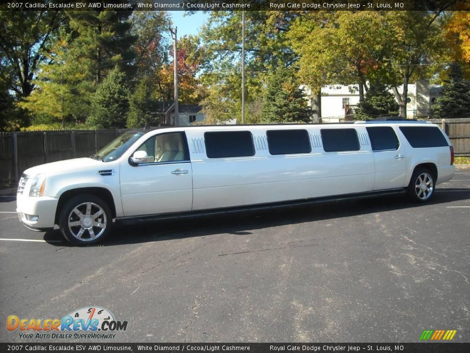 White Diamond 2007 Cadillac Escalade ESV AWD Limousine Photo #1
