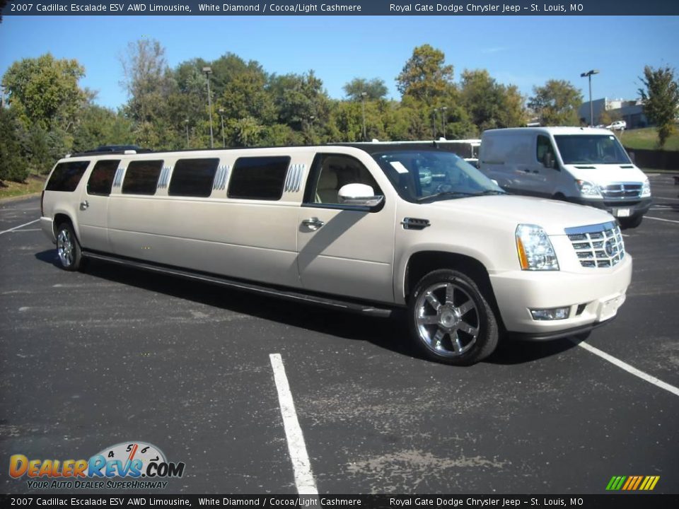 White Diamond 2007 Cadillac Escalade ESV AWD Limousine Photo #8