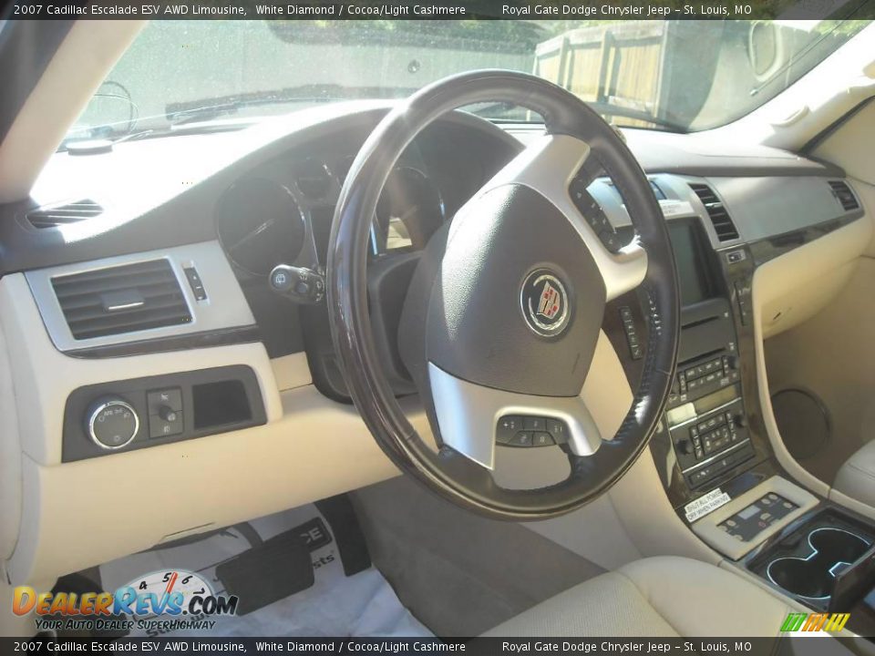 2007 Cadillac Escalade ESV AWD Limousine White Diamond / Cocoa/Light Cashmere Photo #26