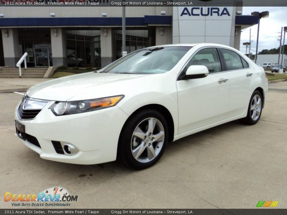 2011 Acura TSX Sedan Premium White Pearl / Taupe Photo #1