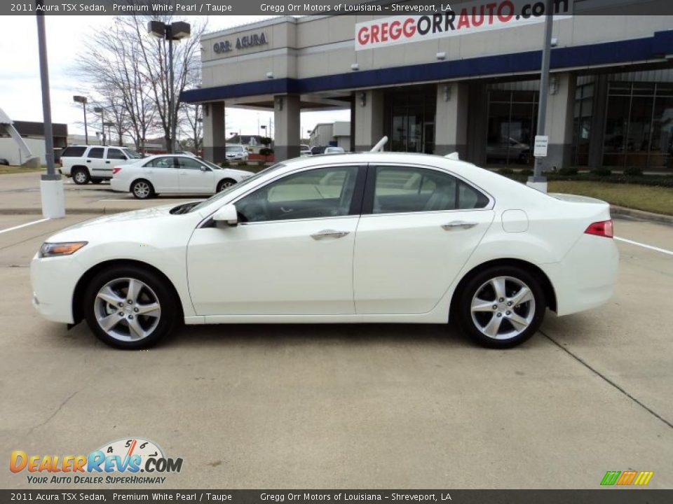 2011 Acura TSX Sedan Premium White Pearl / Taupe Photo #3