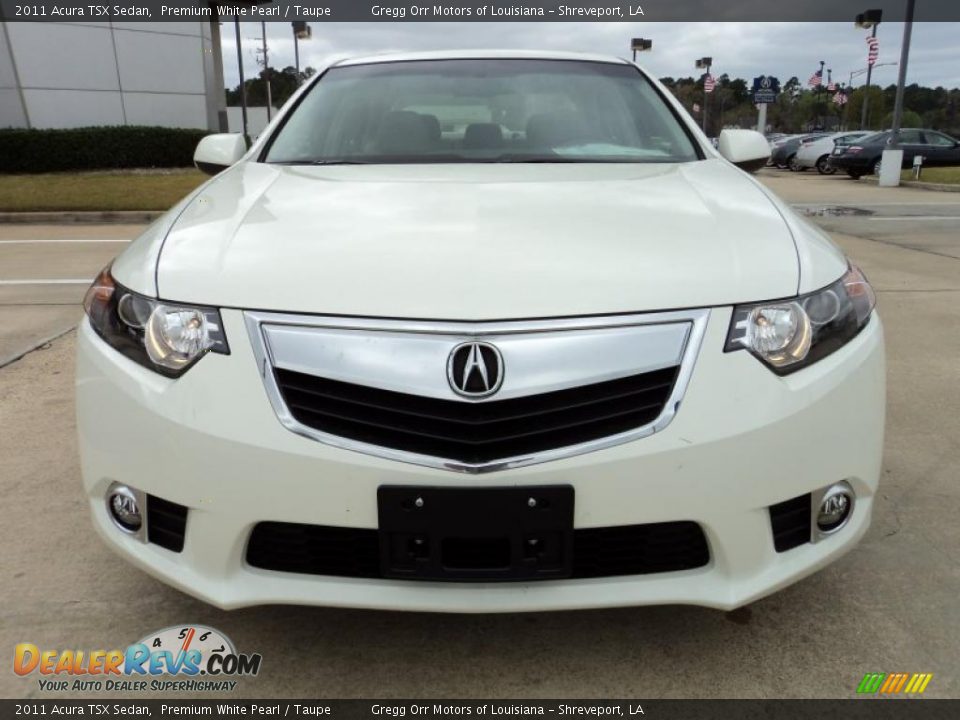 2011 Acura TSX Sedan Premium White Pearl / Taupe Photo #5