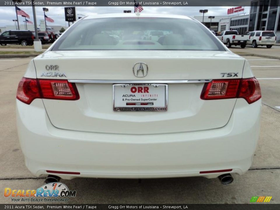 2011 Acura TSX Sedan Premium White Pearl / Taupe Photo #6