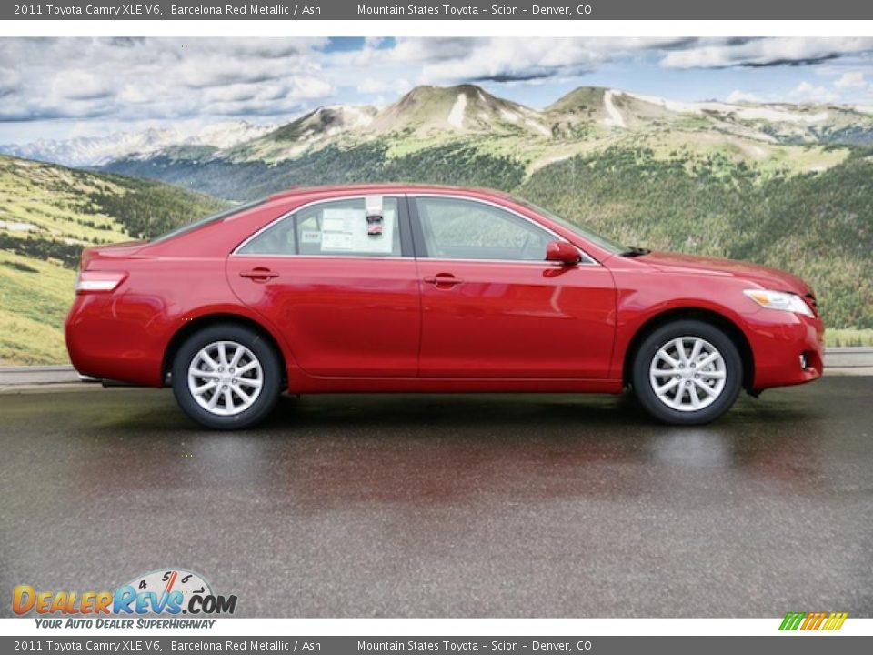 2011 Toyota Camry XLE V6 Barcelona Red Metallic / Ash Photo #2