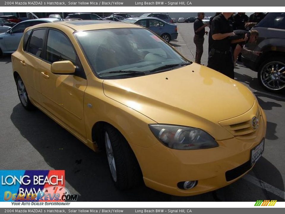 2004 Mazda MAZDA3 s Hatchback Solar Yellow Mica / Black/Yellow Photo #1