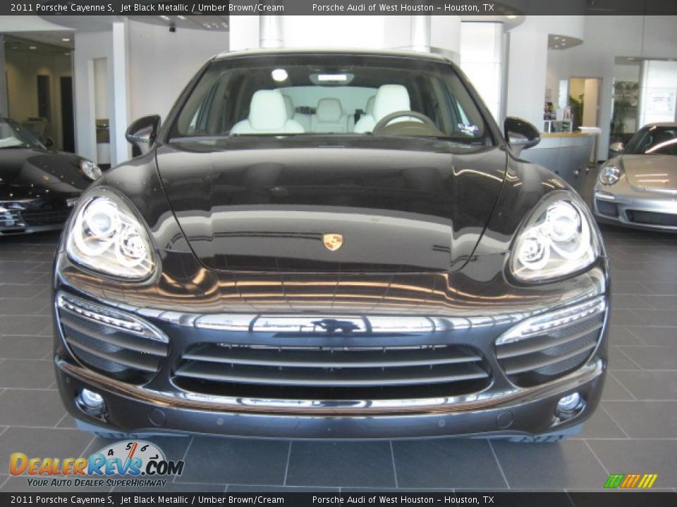 2011 Porsche Cayenne S Jet Black Metallic / Umber Brown/Cream Photo #2