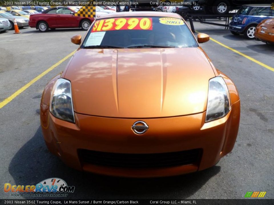 2003 Nissan 350Z Touring Coupe Le Mans Sunset / Burnt Orange/Carbon Black Photo #2