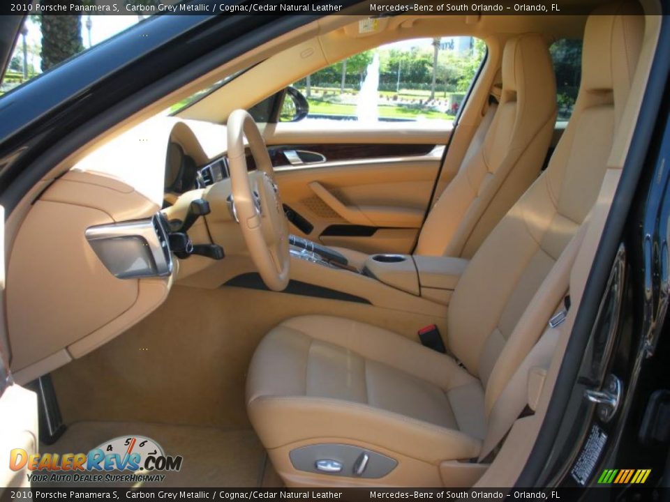 Cognac/Cedar Natural Leather Interior - 2010 Porsche Panamera S Photo #11