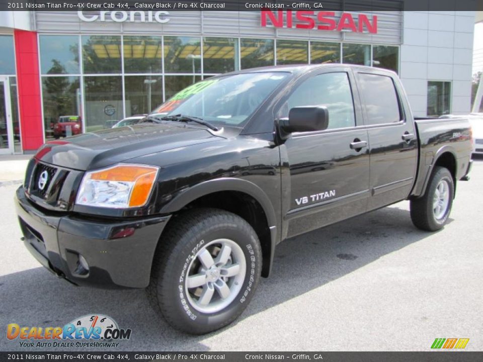 2011 Nissan Titan Pro-4X Crew Cab 4x4 Galaxy Black / Pro 4X Charcoal Photo #1
