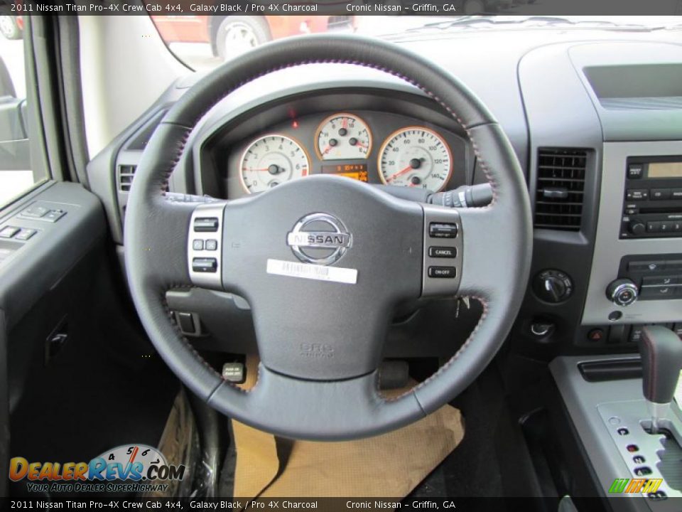 2011 Nissan Titan Pro-4X Crew Cab 4x4 Steering Wheel Photo #14