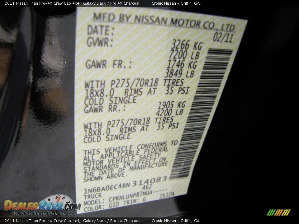 2011 Nissan Titan Pro-4X Crew Cab 4x4 Galaxy Black / Pro 4X Charcoal Photo #17