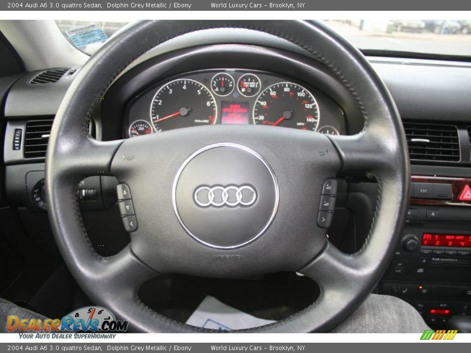 2004 Audi A6 3.0 quattro Sedan Dolphin Grey Metallic / Ebony Photo #12