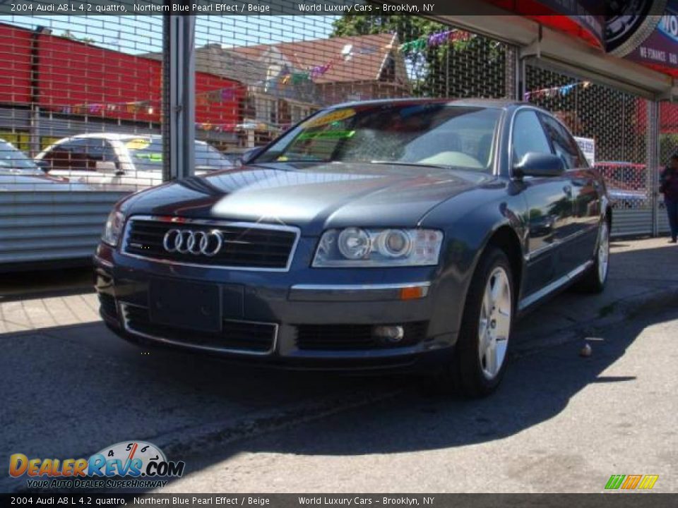 2004 Audi A8 L 4.2 quattro Northern Blue Pearl Effect / Beige Photo #2